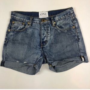 One teaspoon raider twisted cuff jean shorts 25